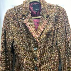The Limited vintage tweed wool blend blazer jacket cardigan multicolor size M